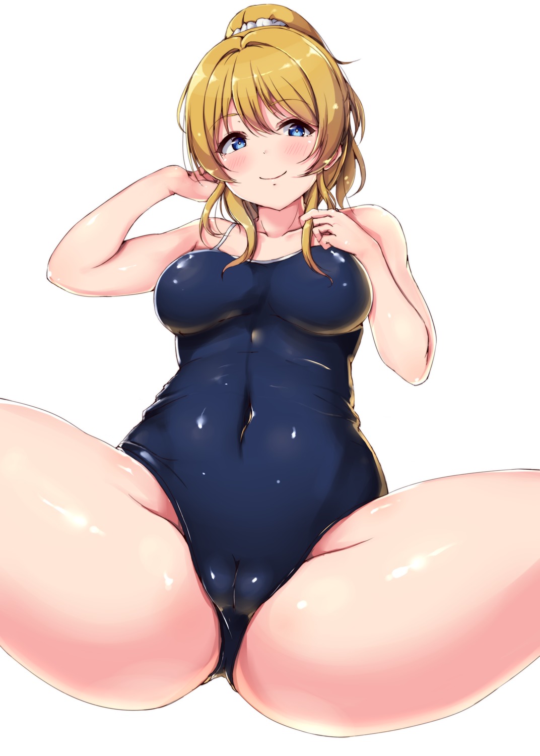 ayase_eli cameltoe love_live! school_swimsuit shinonon_(iso_shino) swimsuits