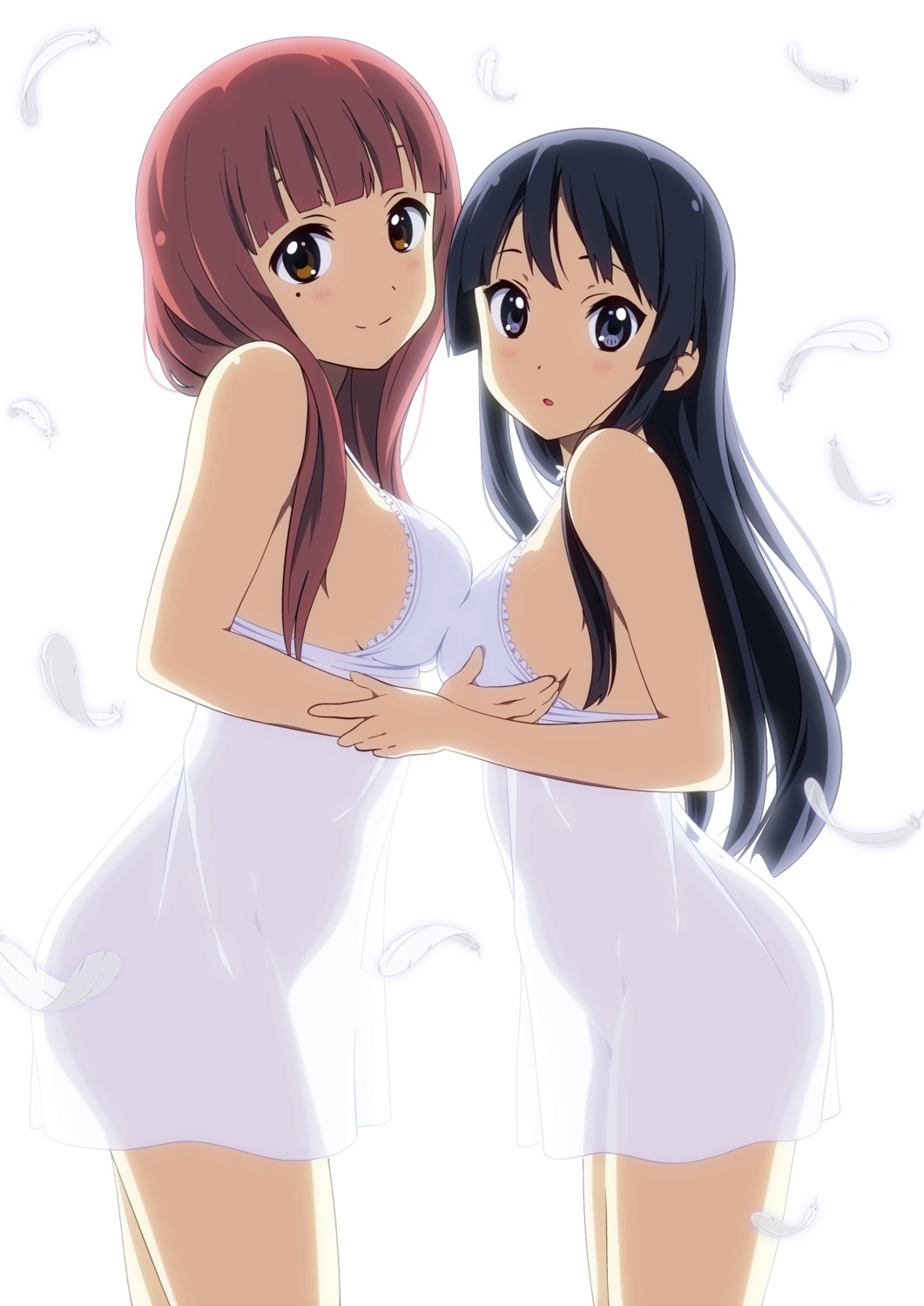 akiyama_mio dress hayashi_sachi k-on! qplus see_through symmetrical_docking