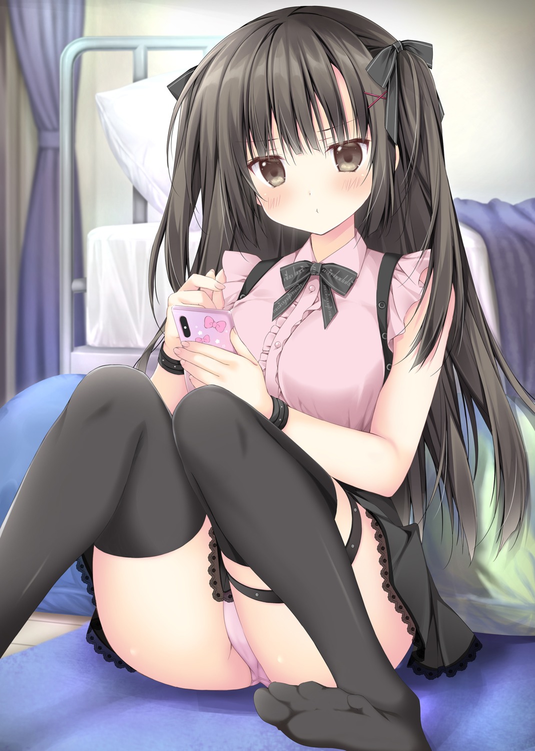 cameltoe feet garter korie_riko pantsu skirt_lift thighhighs thong