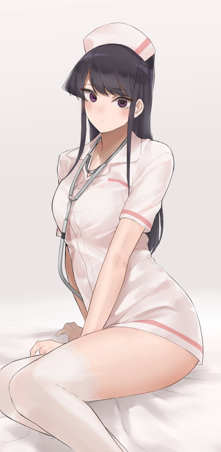 komi-san_wa_komyushou_desu. komi_shouko nurse see_through takita_(takita3411)