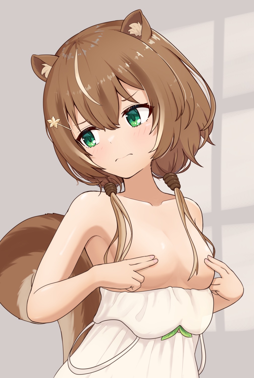 animal_ears areola ayunda_risu breasts hololive hololive_indonesia no_bra tail telomere