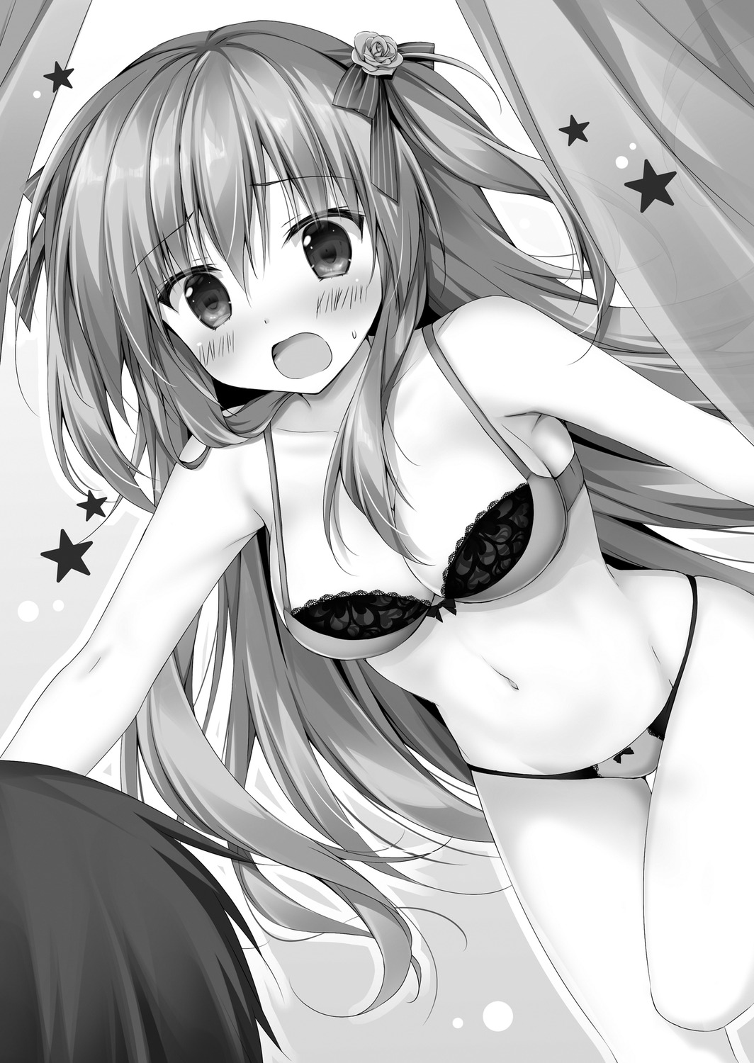 amelia_rose bra hyouken_no_majutsushi_ga_sekai_wo_suberu korie_riko monochrome pantsu ray_white