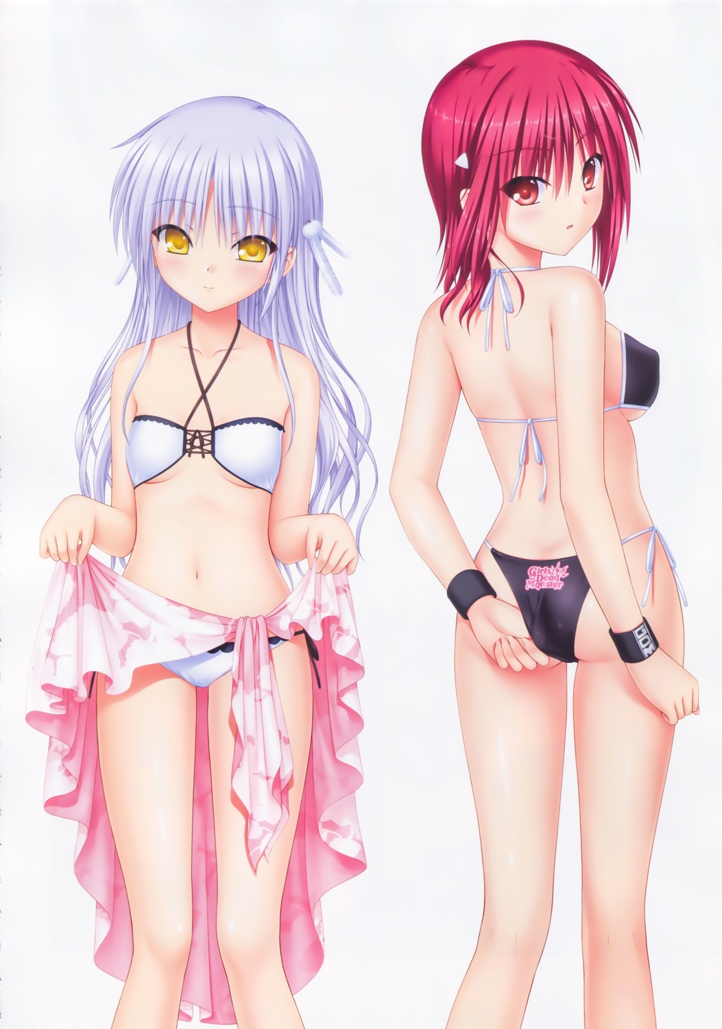 angel_beats! ass bikini erect_nipples iwasawa_masami key na-ga skirt_lift swimsuits tachibana_kanade underboob