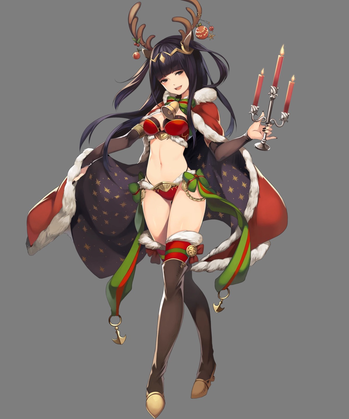 animal_ears bikini_armor christmas fire_emblem fire_emblem_heroes fire_emblem_kakusei heels horns nintendo tharja transparent_png washimoto