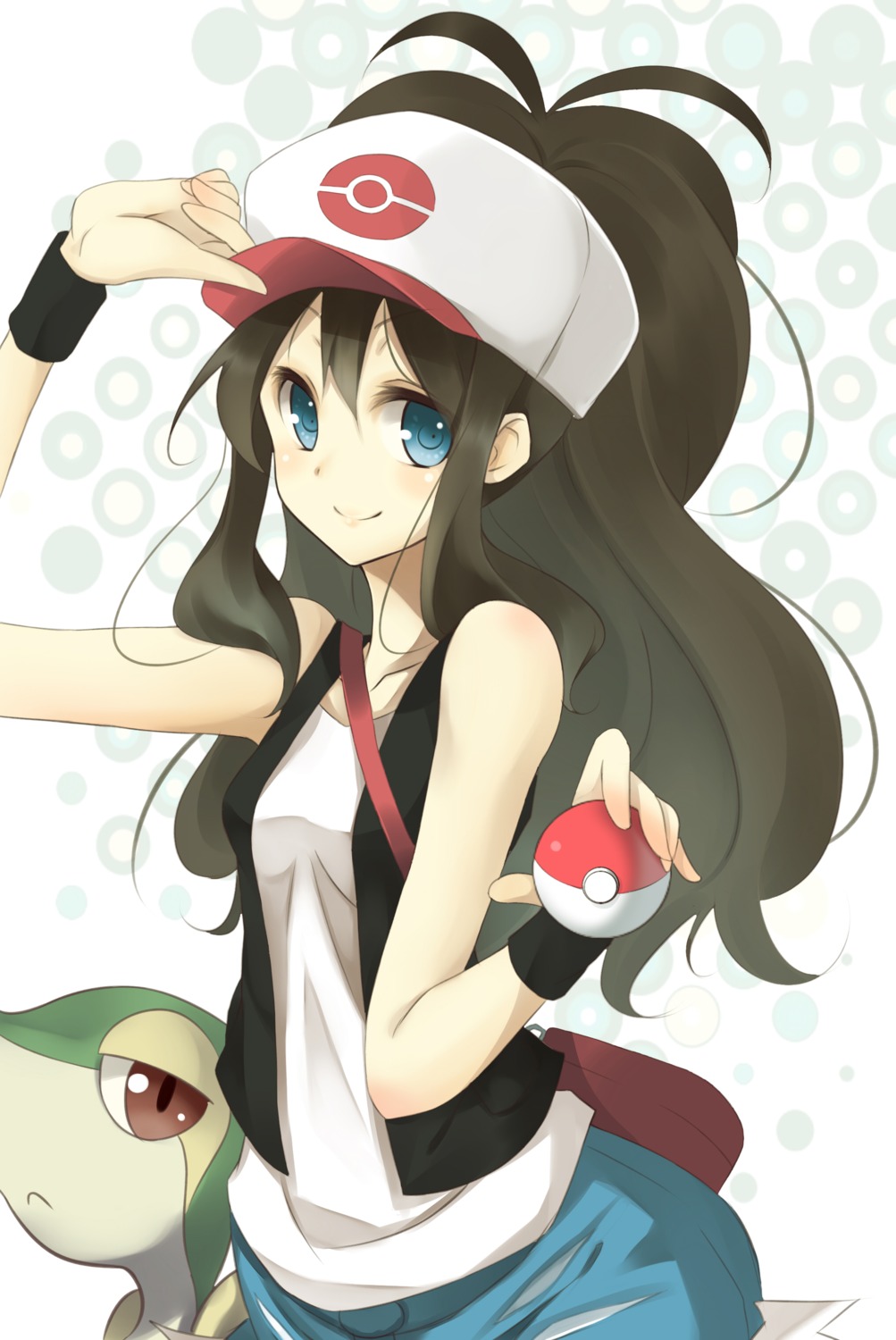 kujou_ichiso pokemon pokemon_bw snivy touko_(pokemon)