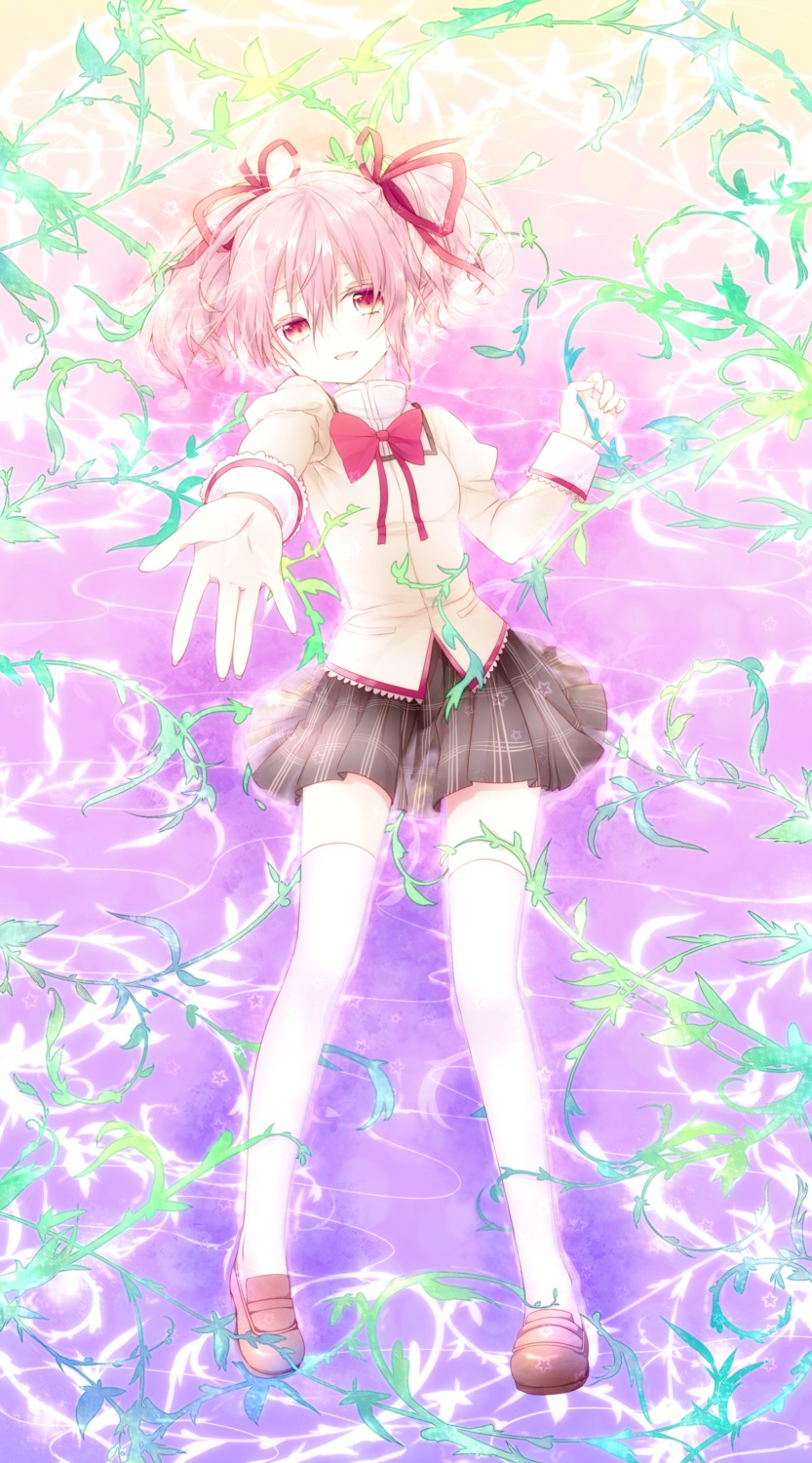 kaname_madoka puella_magi_madoka_magica riichu seifuku thighhighs