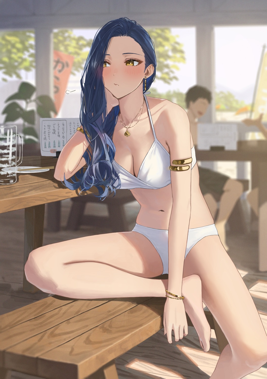 bikini cleavage hara_kenshi swimsuits