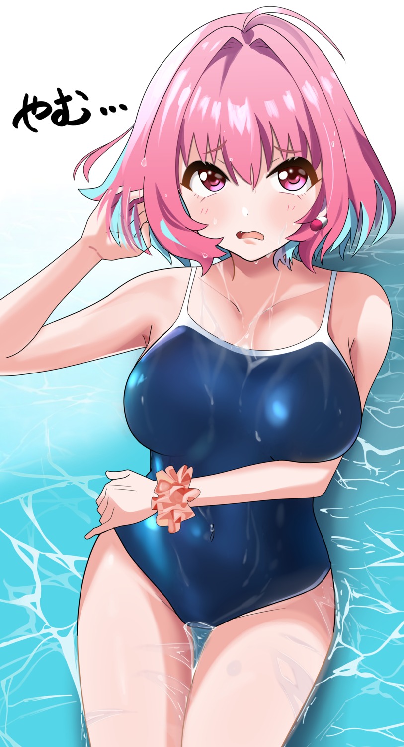 mitche school_swimsuit swimsuits the_idolm@ster the_idolm@ster_cinderella_girls wet yumemi_riamu