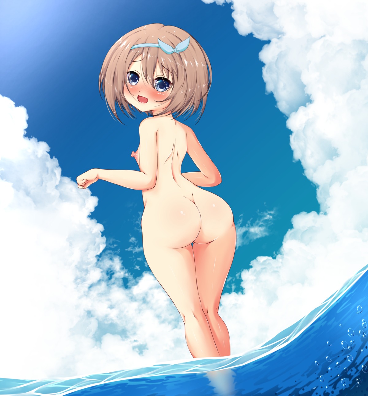 ass blanc choujigen_game_neptune ether_core loli naked nipples wet