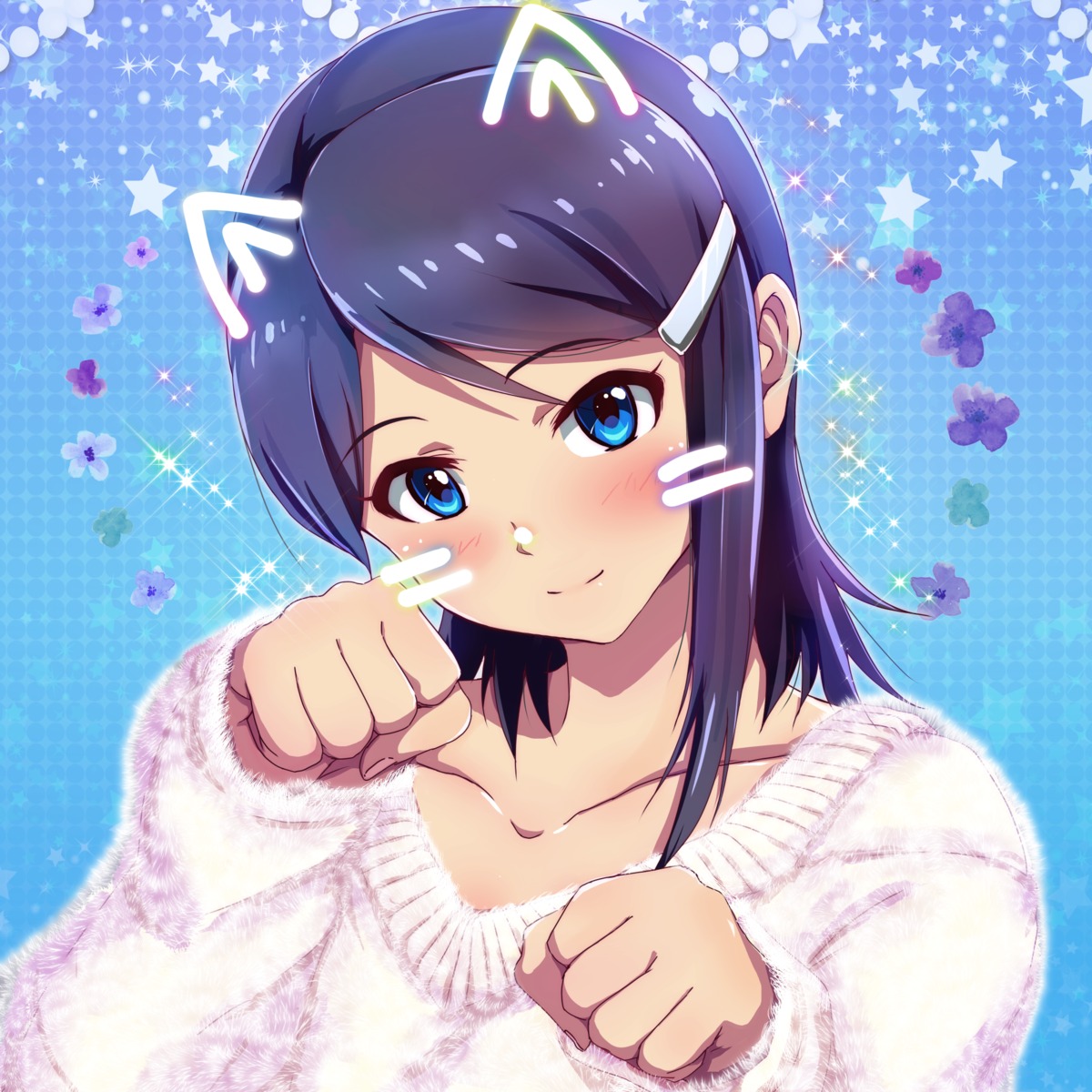 animal_ears araburu-hinadori mizutani_eri nekomimi sweater the_idolm@ster the_idolm@ster_dearly_stars