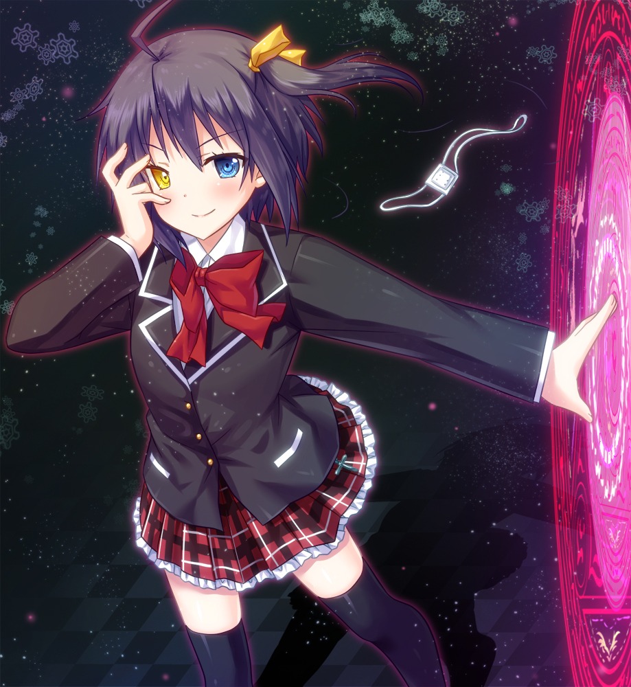 chuunibyou_demo_koi_ga_shitai! seifuku takanashi_rikka thighhighs yano_mitsuki