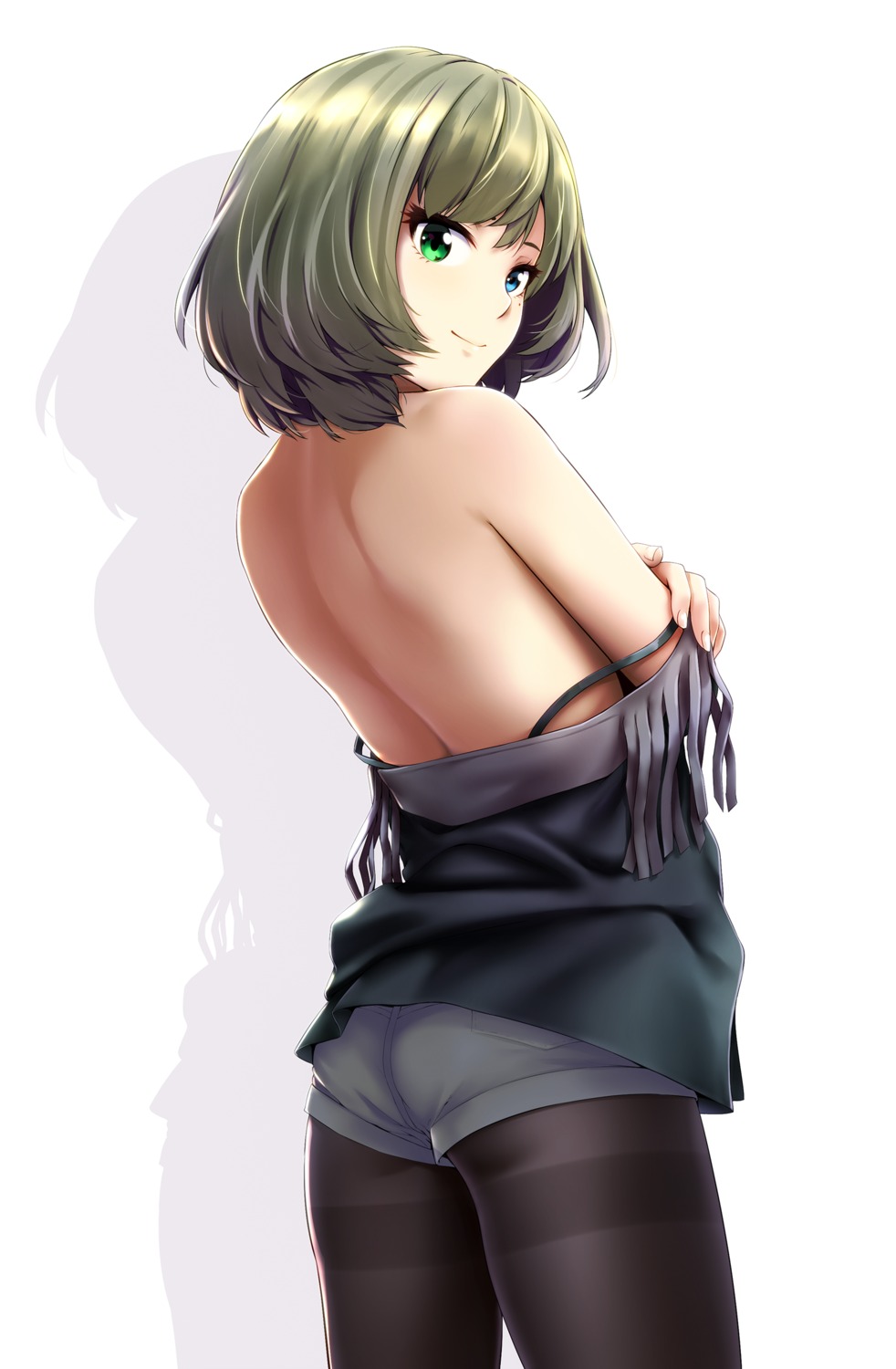 ass bra heterochromia infinote pantyhose takagaki_kaede the_idolm@ster the_idolm@ster_cinderella_girls undressing