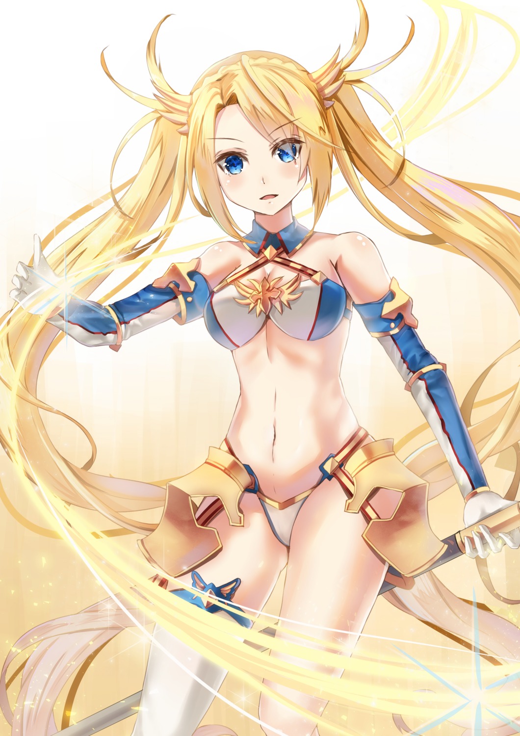 armor bikini_armor bradamante_(fate) cleavage fate/grand_order holmemee thighhighs weapon