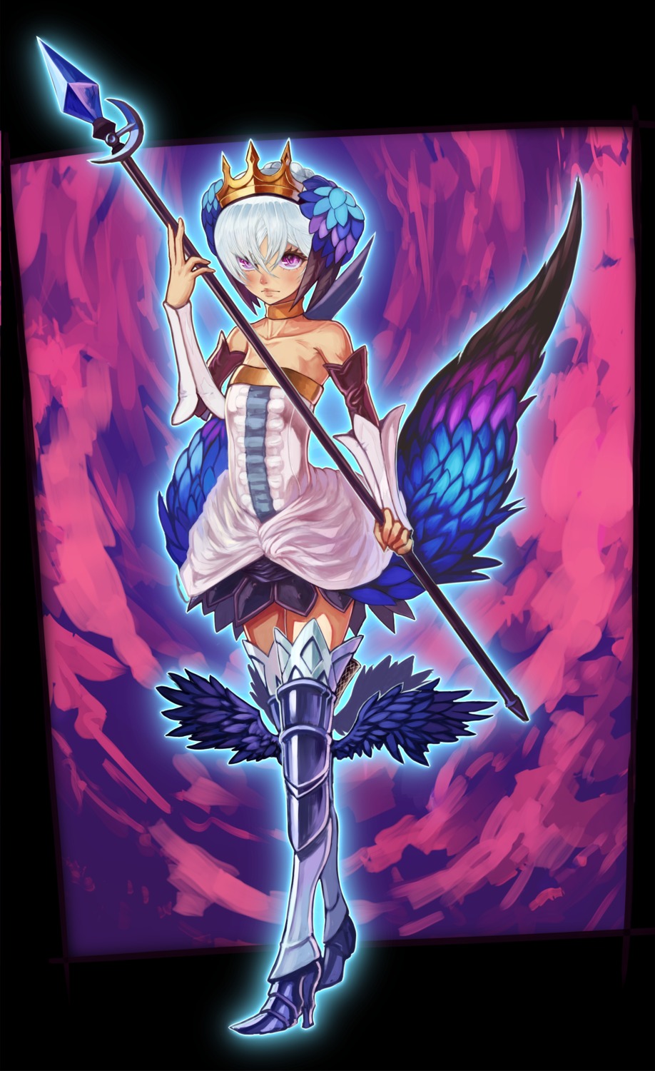 gwendolyn kansousamehada odin_sphere thighhighs weapon wings