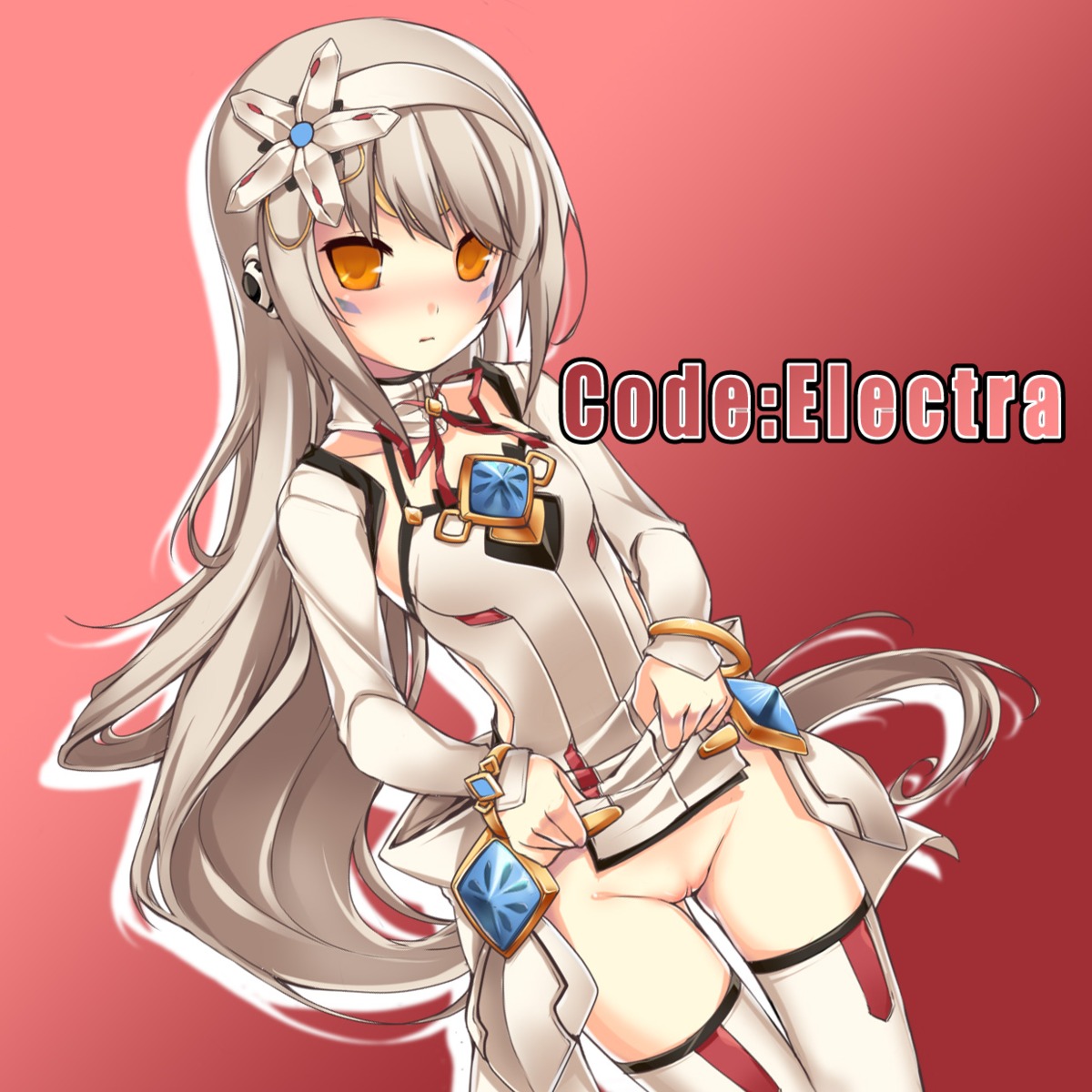 elsword eve_(elsword) kuronell nopan pussy thighhighs