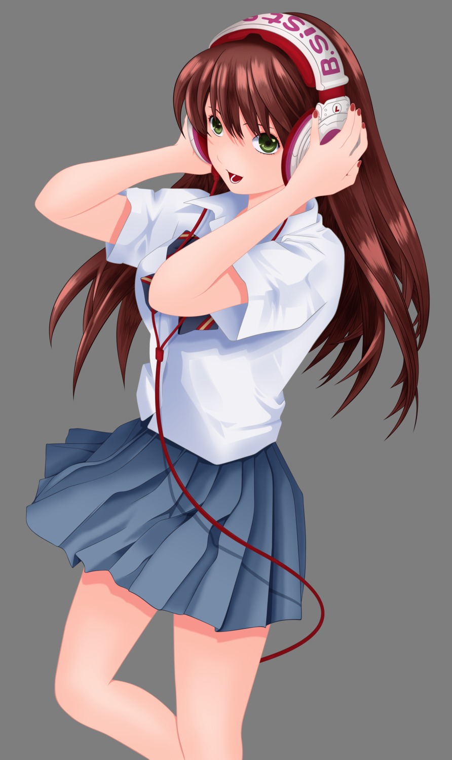 ane_doki hagiwara_natsuki headphones seifuku transparent_png vector_trace