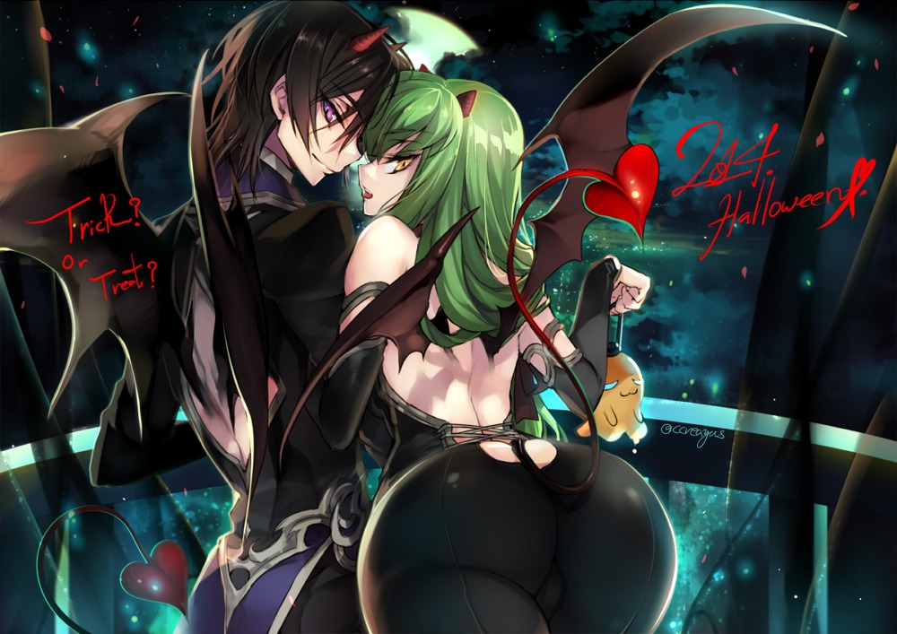 ass c.c. code_geass devil halloween horns lelouch_lamperouge rangetsu tail wings