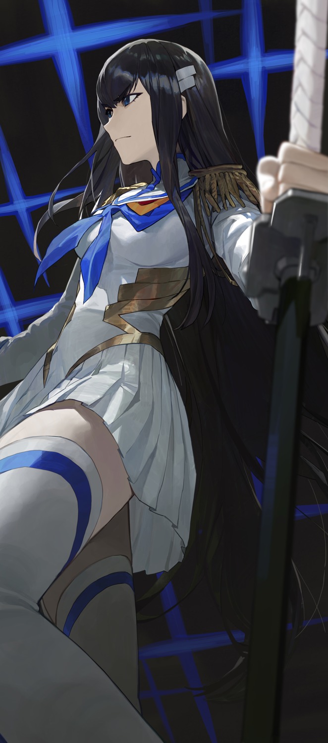 junketsu kill_la_kill kiryuuin_satsuki mossi seifuku sword thighhighs