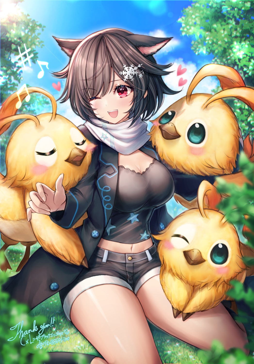 animal_ears cleavage mirukurim phantasy_star_online