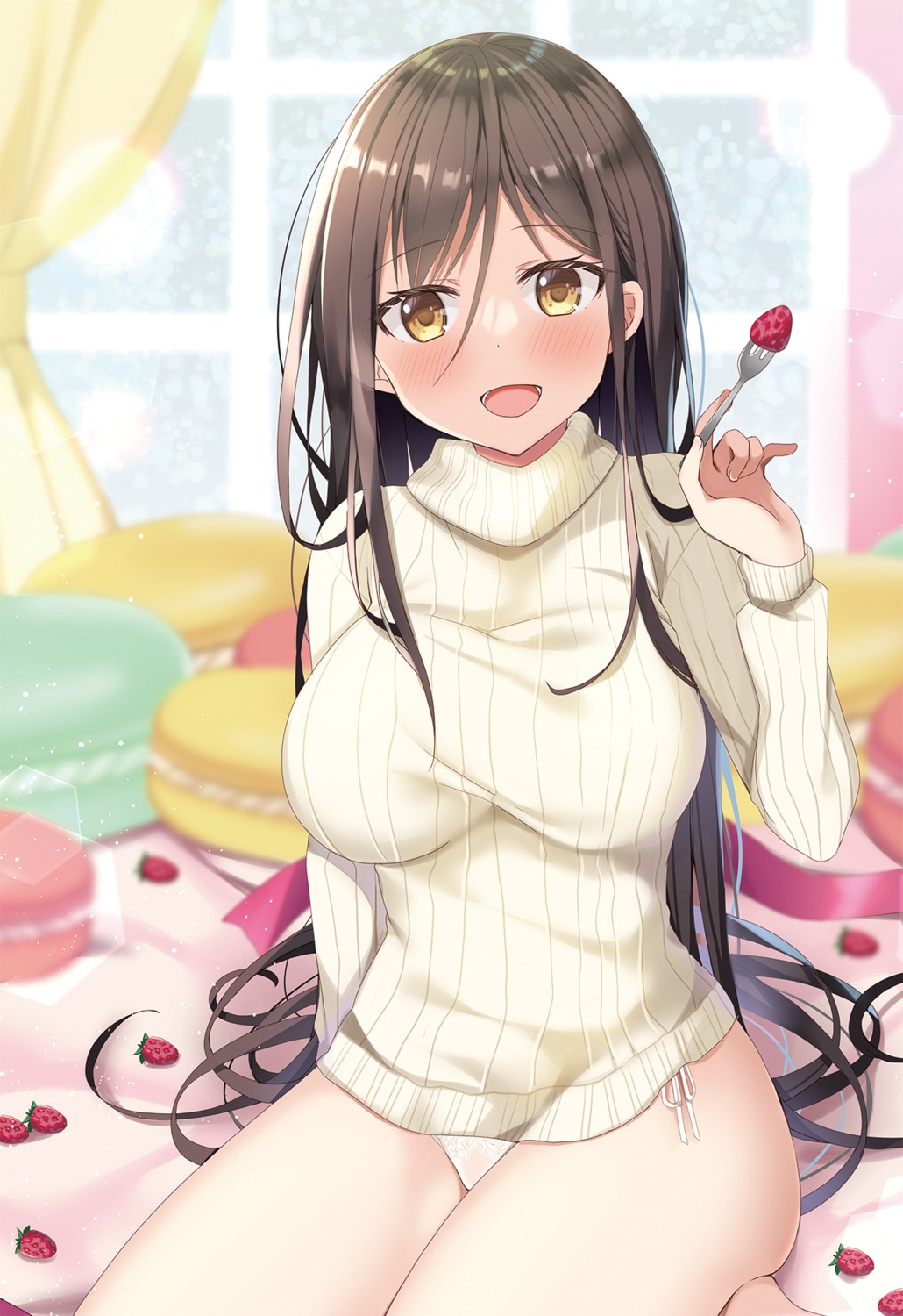 mori_airi pantsu string_panties sweater