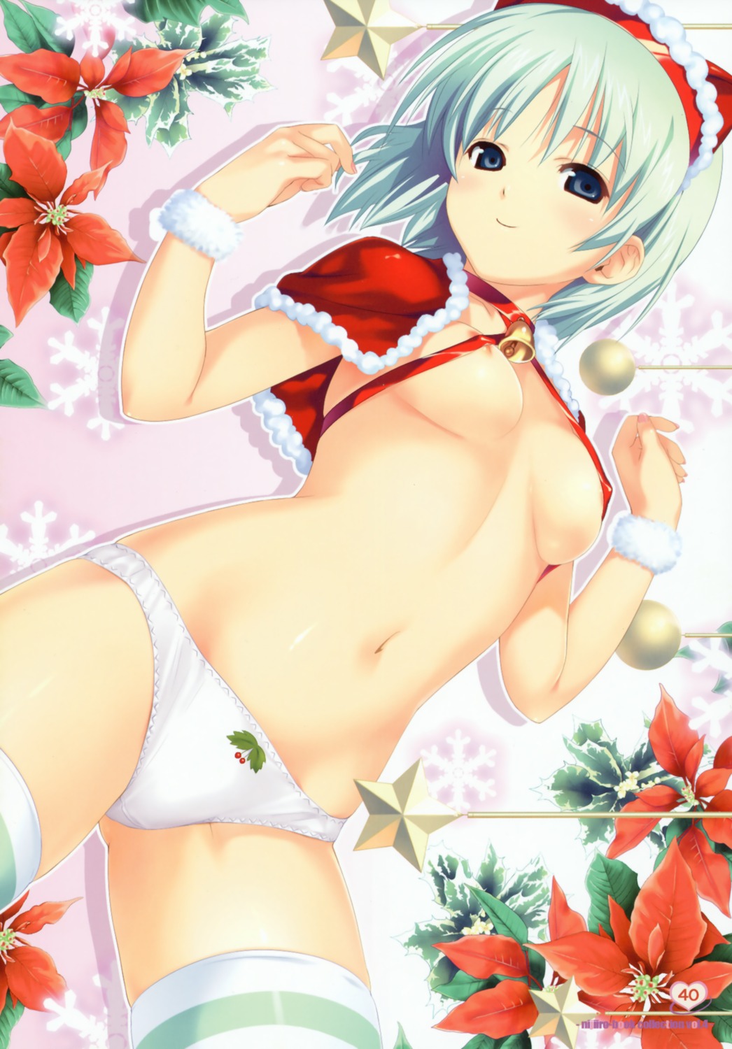 breasts christmas erect_nipples koutaro nijiiro_zakura pantsu thighhighs