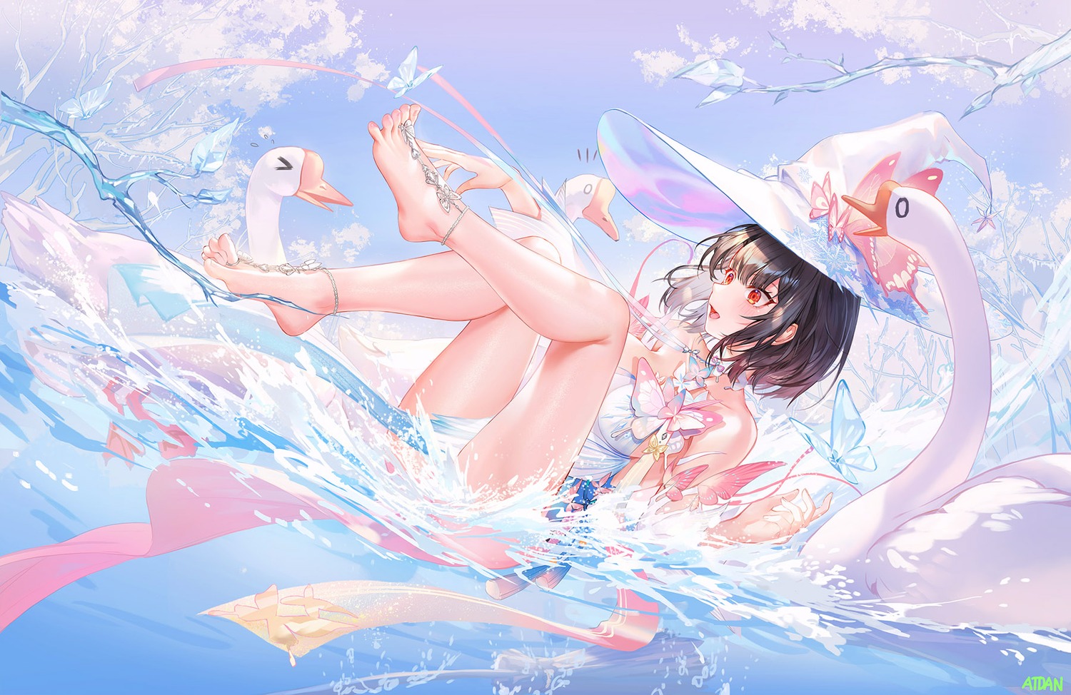 atdan feet no_bra skirt_lift wet wet_clothes witch