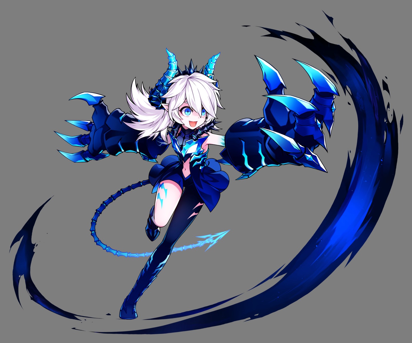 hwansang elsword lu (elsword) armor horns pointy ears tail transparent ...