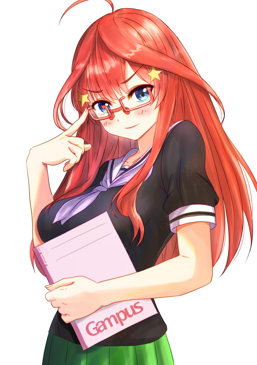 5-toubun_no_hanayome megane nakano_itsuki rei_(ilust9999) seifuku