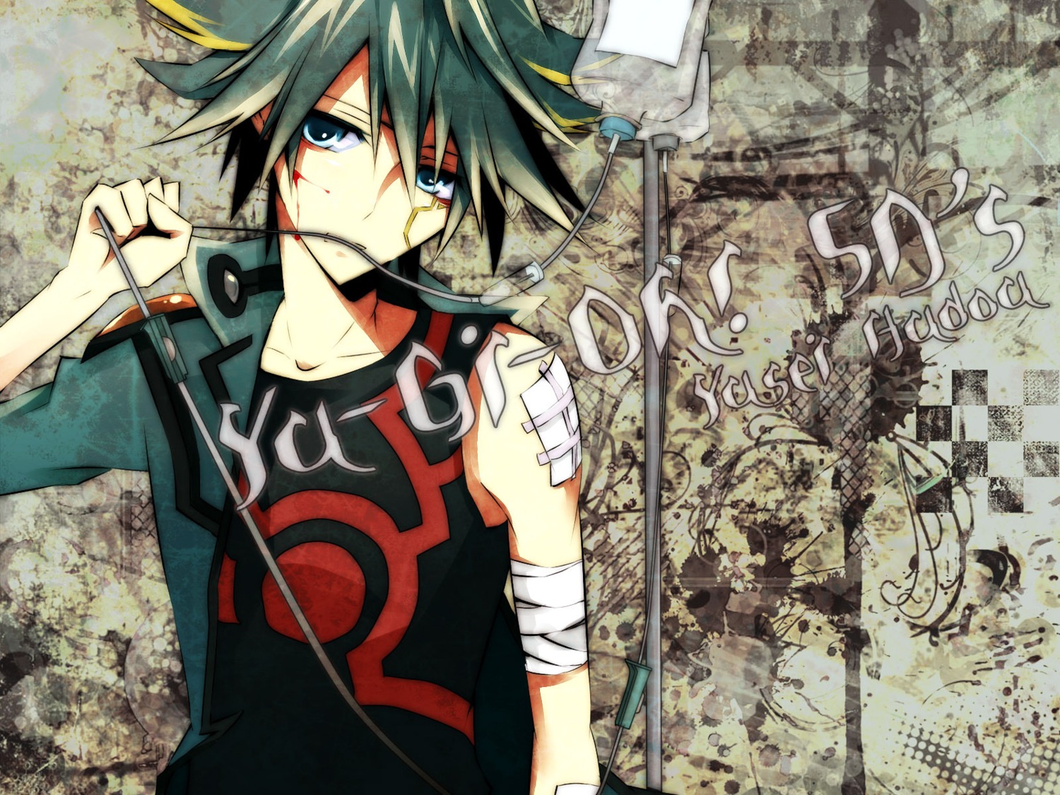 akisaki bandages fudou_yusei male wallpaper yugioh yugioh_5d's