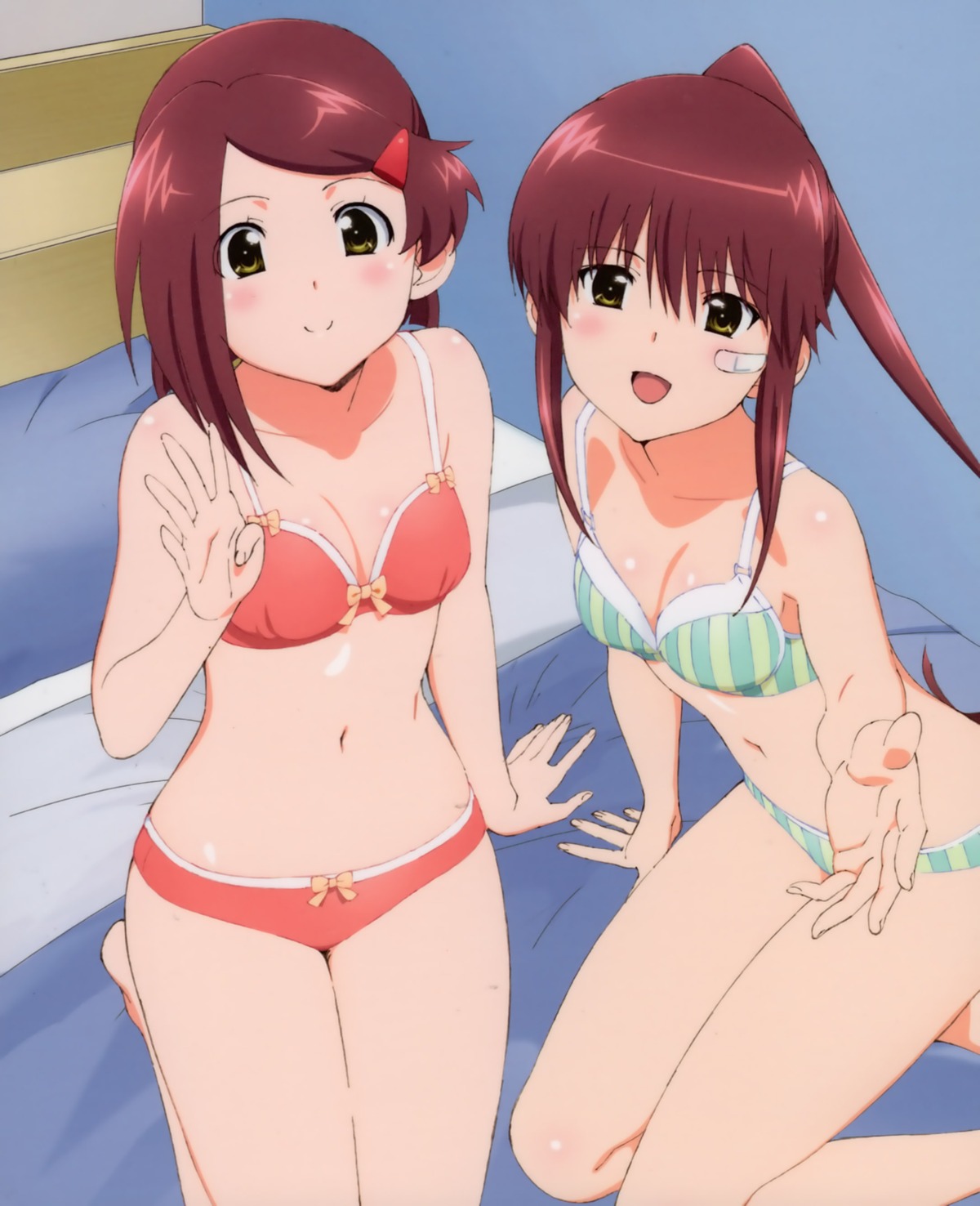 bandaid bra cleavage kissxsis loli overfiltered pantsu scanning_dust shimapan suminoe_ako suminoe_riko