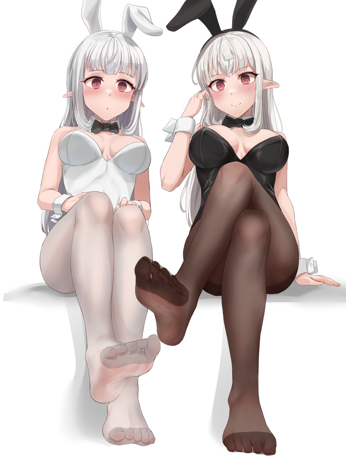 animal_ears bunny_ears bunny_girl feet no_bra pantyhose pharamacom pointy_ears