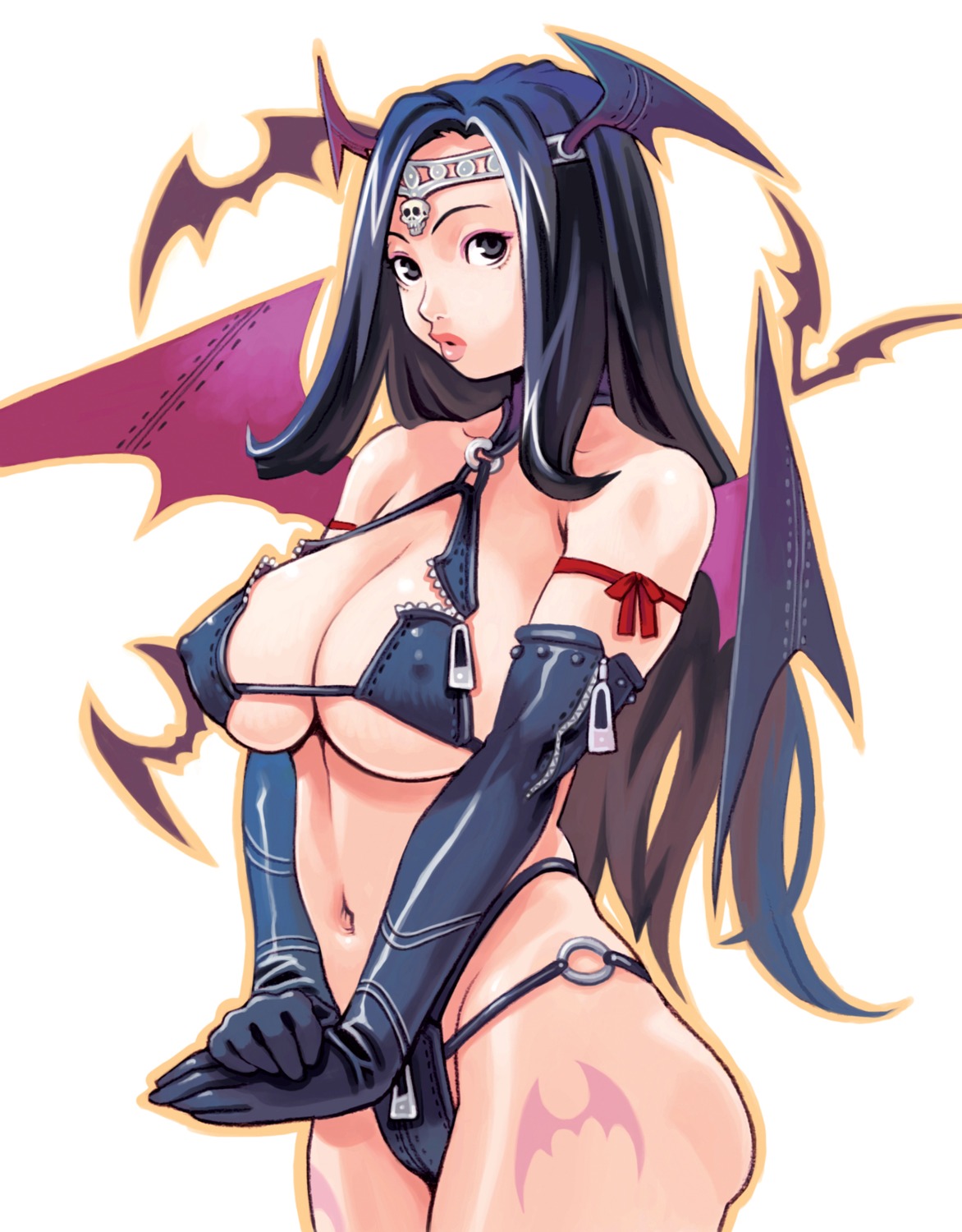 bikini cleavage erect_nipples nomura_ryouji swimsuits wings