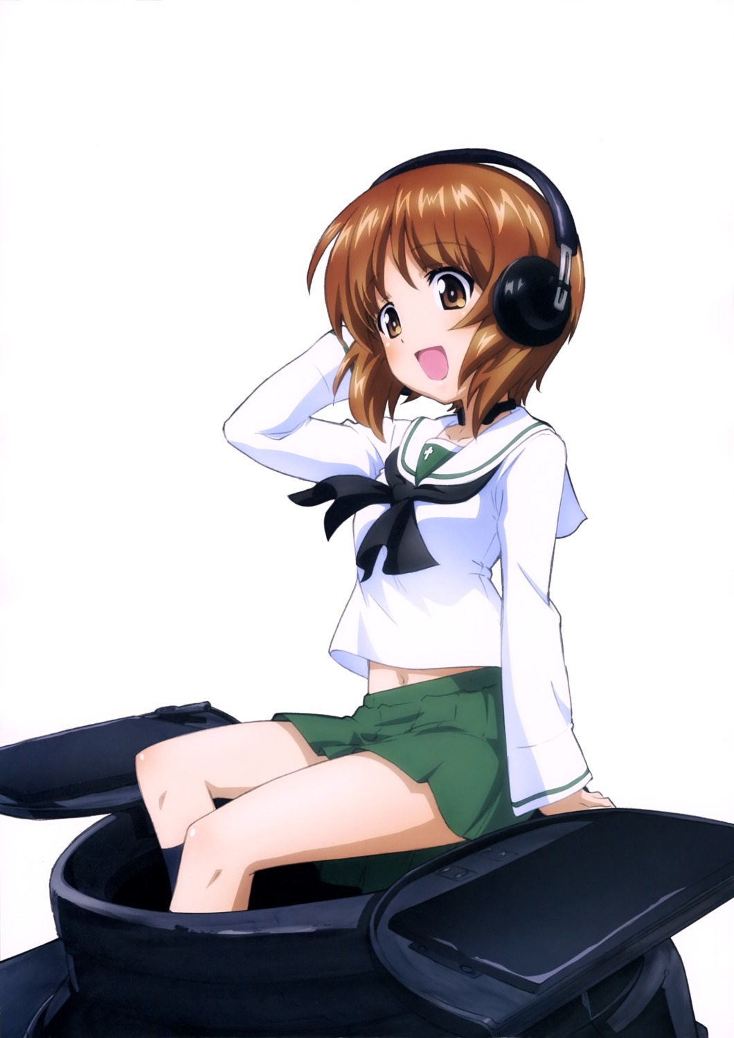 girls_und_panzer headphones nishizumi_miho seifuku
