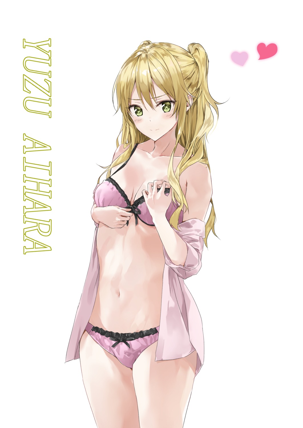 aihara_yuzu_(citrus) bra breast_grab citrus_(manga) cleavage fujisaki_ribbon open_shirt pantsu undressing