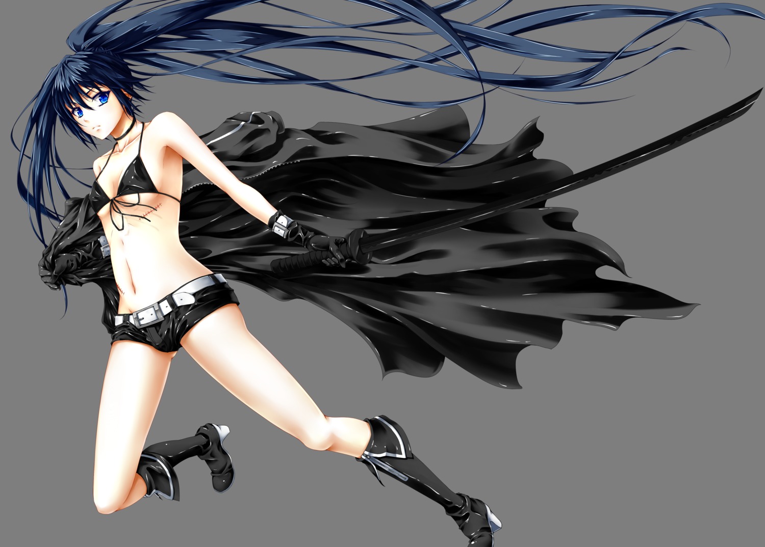 bikini_top black_rock_shooter black_rock_shooter_(character) ihara_natsume swimsuits transparent_png vocaloid