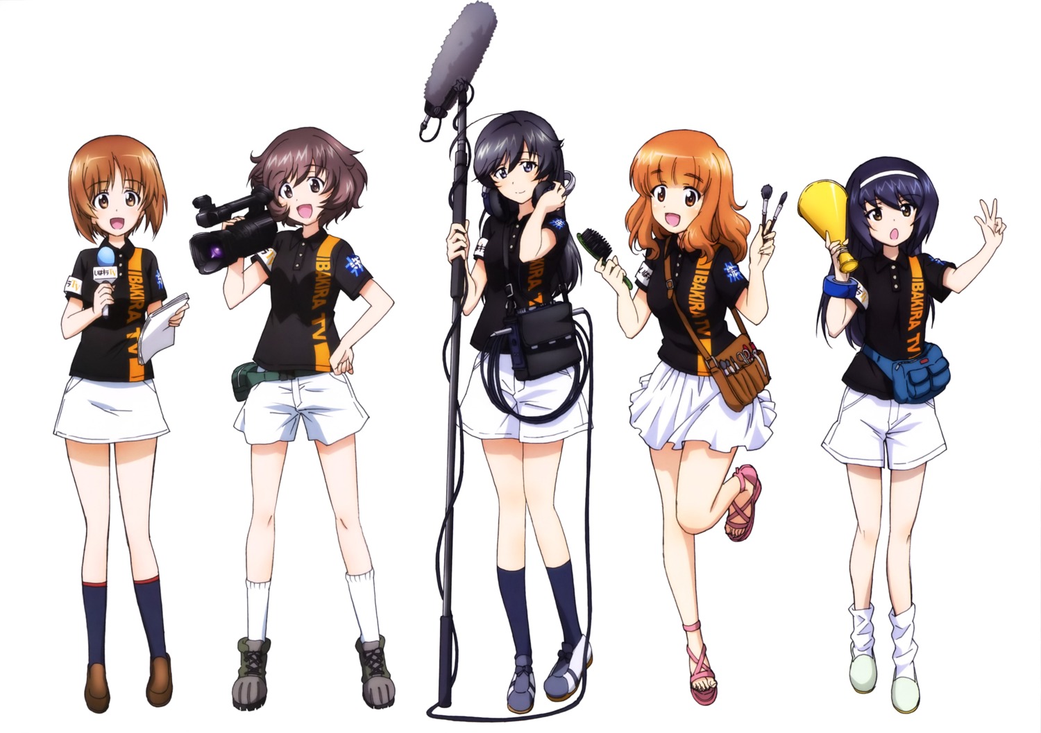 akiyama_yukari girls_und_panzer headphones isuzu_hana nishizumi_miho reizei_mako takebe_saori uniform