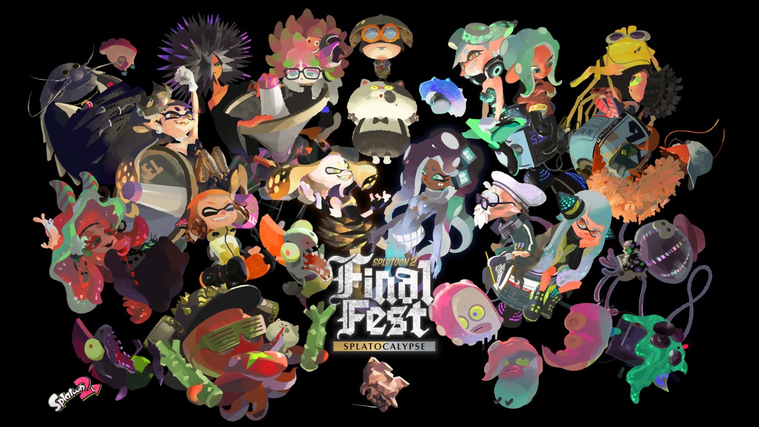 agent_8_(splatoon) annie_(splatoon) aori_(splatoon) bisk c.q._cumber cap'n_cuttlefish crusty_sean flow headphones hotaru_(splatoon) iida_(splatoon) inkling_(splatoon) iso_padre jelfonzo judd marina_(splatoon) megane moe_(splatoon) mr._grizzz murch nintendo octotrooper pearl_(splatoon) pointy_ears sheldon splatoon spyke tagme