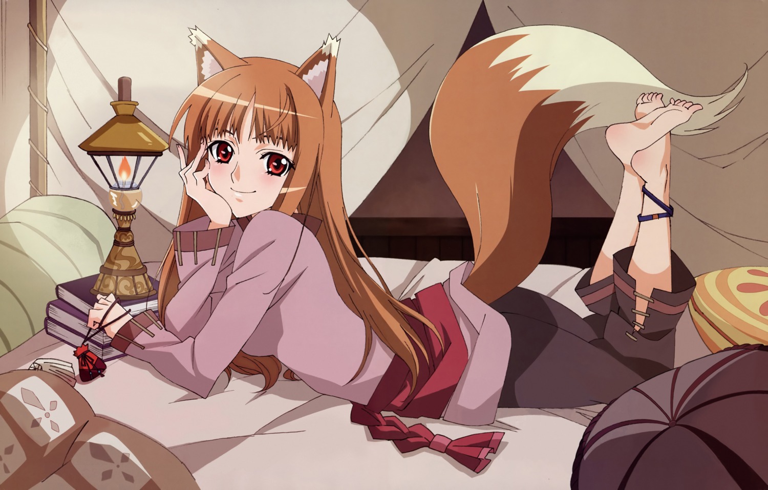 animal_ears holo sadakata_kikuko spice_and_wolf tail