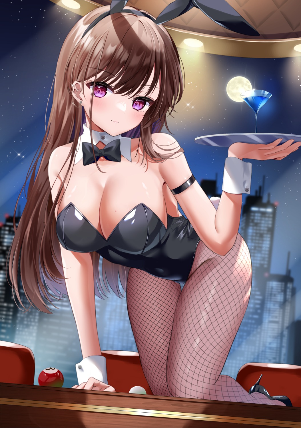 animal_ears bunny_ears bunny_girl fishnets heels no_bra pantyhose tail tsukimiya_sara