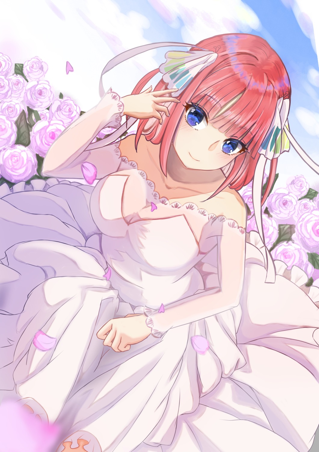 5-toubun_no_hanayome cleavage dress nakano_nino nanano14(16795216) no_bra see_through skirt_lift wedding_dress