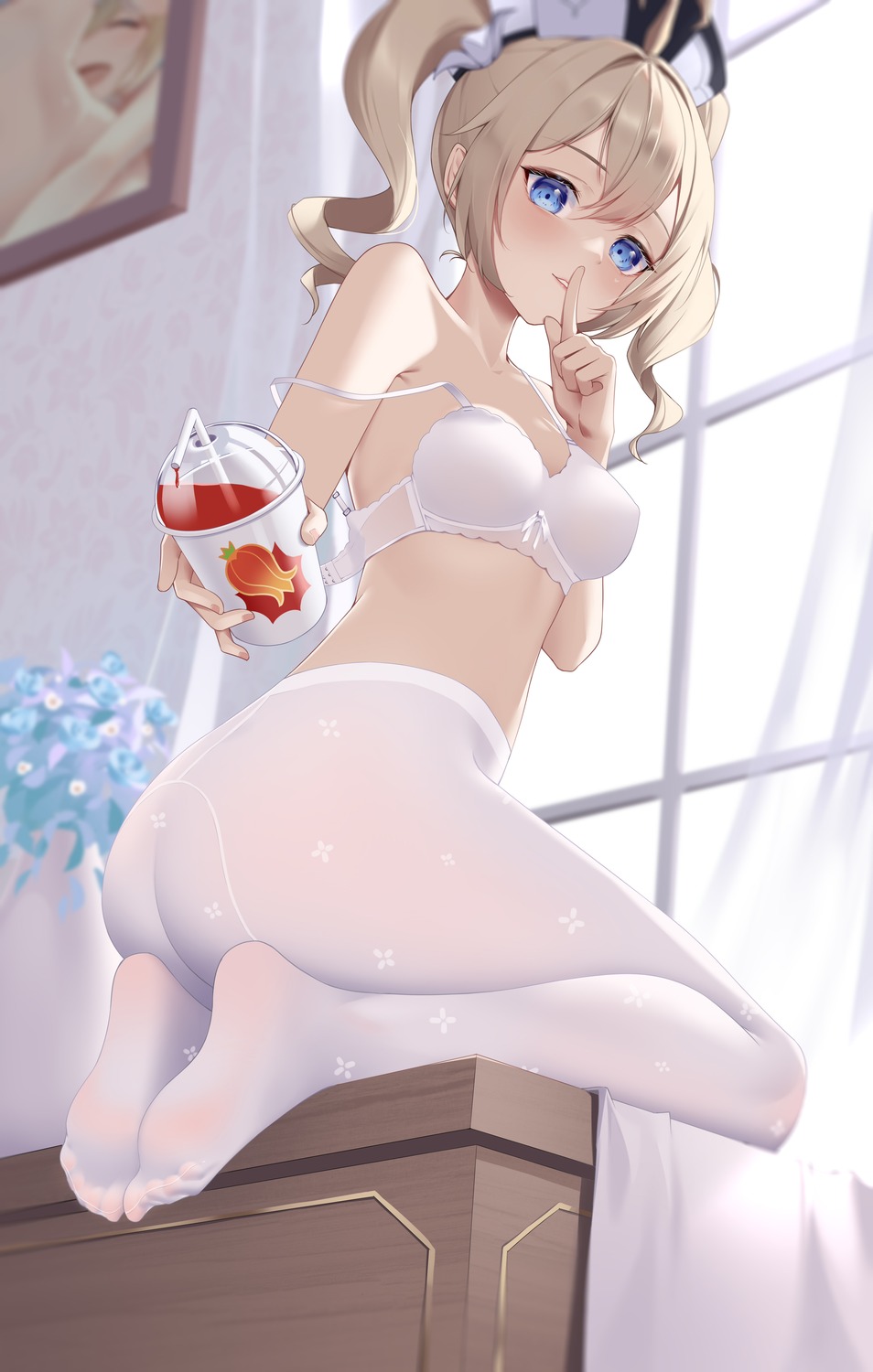 ass barbara_(genshin_impact) bingchuan_xian_yu_huang bra feet genshin_impact pantyhose