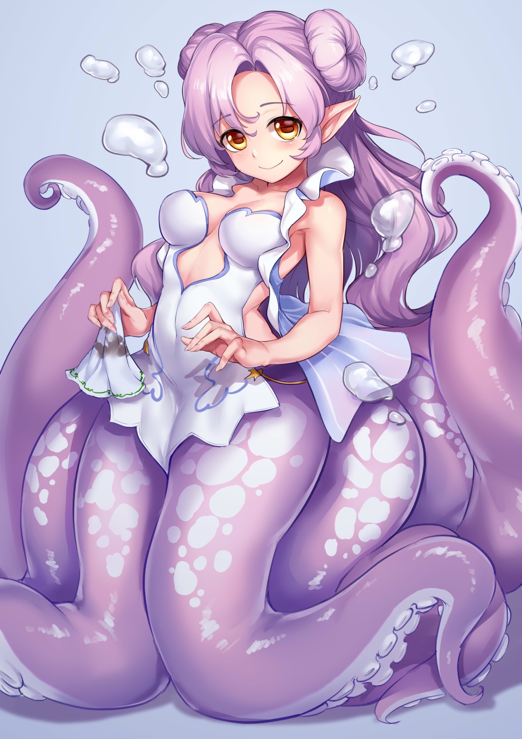 aomoro clover_theater dress monster_girl no_bra nopan pointy_ears tentacles