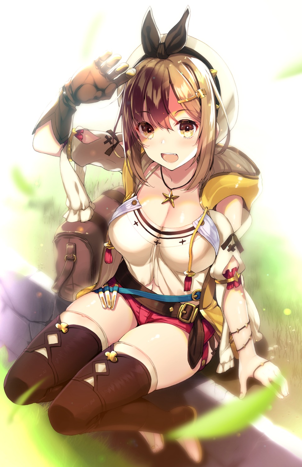 akahito atelier atelier_ryza cleavage reisalin_stout thighhighs