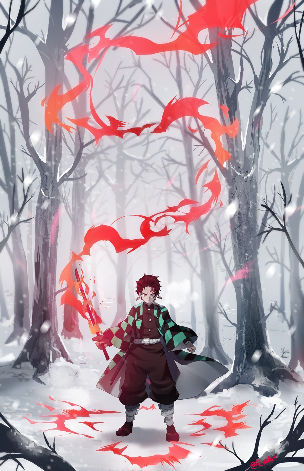 kamado_tanjirou kimetsu_no_yaiba male ryairyai sword