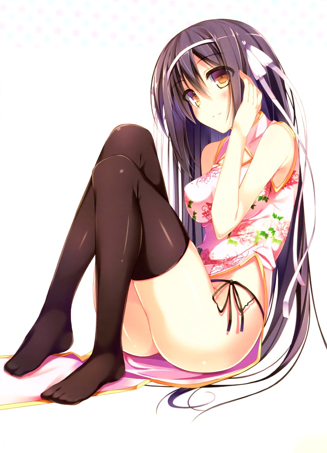 chinadress iiyama_riko nozomi_tsubame pantsu string_panties thighhighs uchi_no_isourou_ga_sekai_wo_shouakushiteiru