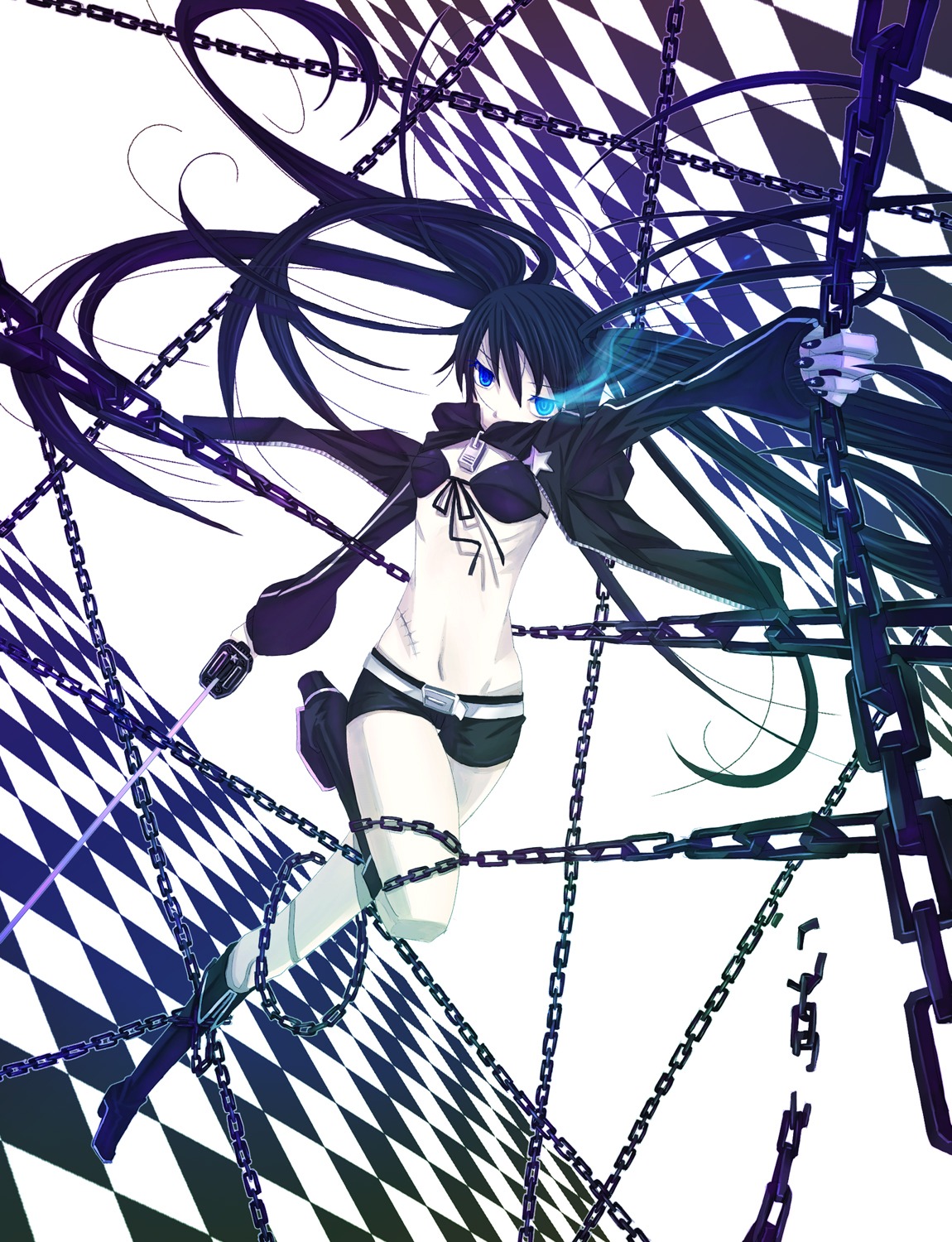 bikini_top black_rock_shooter black_rock_shooter_(character) kariya swimsuits sword vocaloid