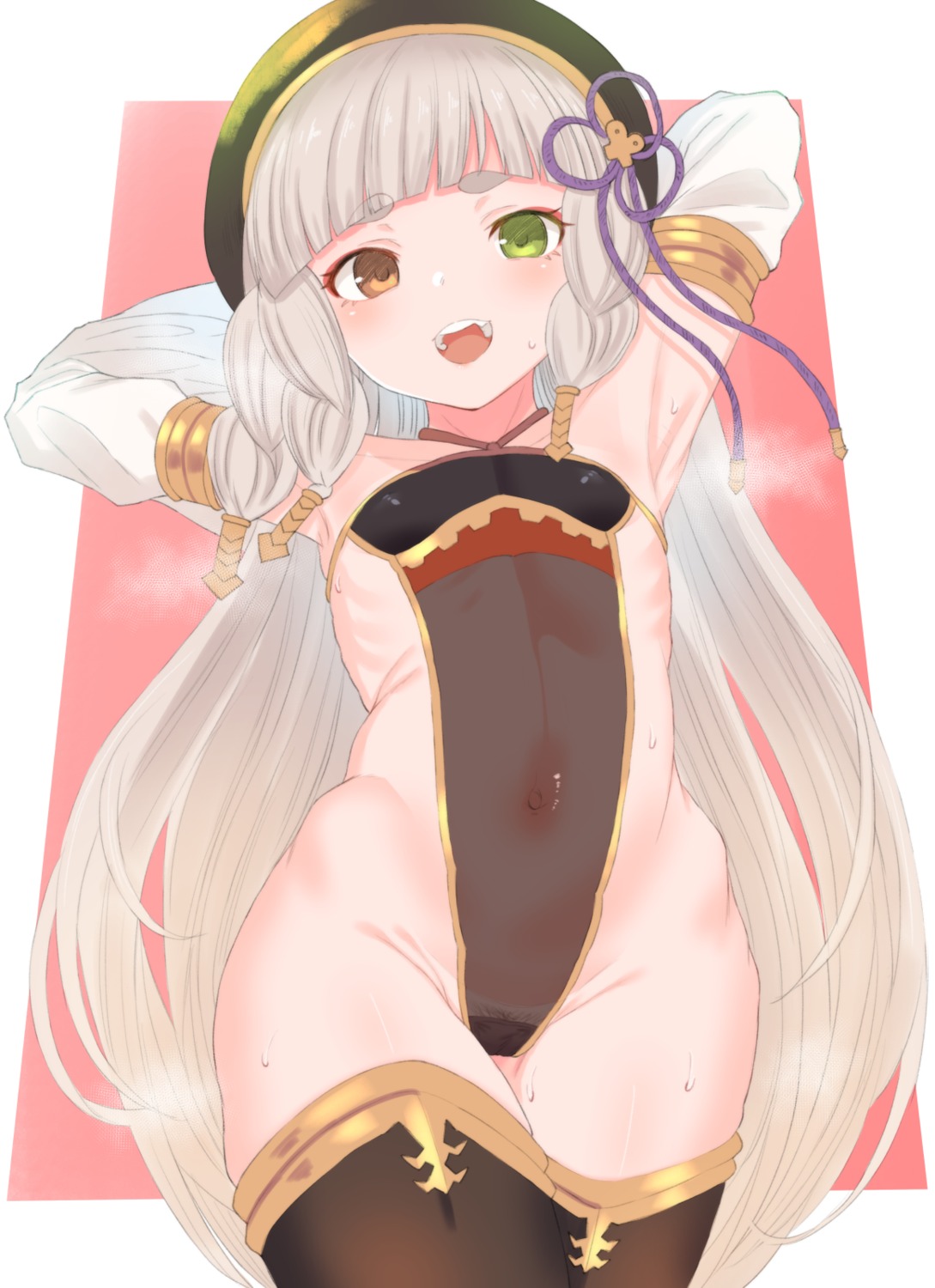 cameltoe erect_nipples granblue_fantasy heterochromia leotard loli nakabe_gorou pholia_(granblue_fantasy) pubic_hair see_through thighhighs