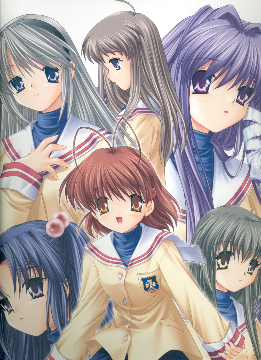 clannad fujibayashi_kyou furukawa_nagisa hinoue_itaru ibuki_fuuko ichinose_kotomi key miyazawa_yukine sakagami_tomoyo seifuku