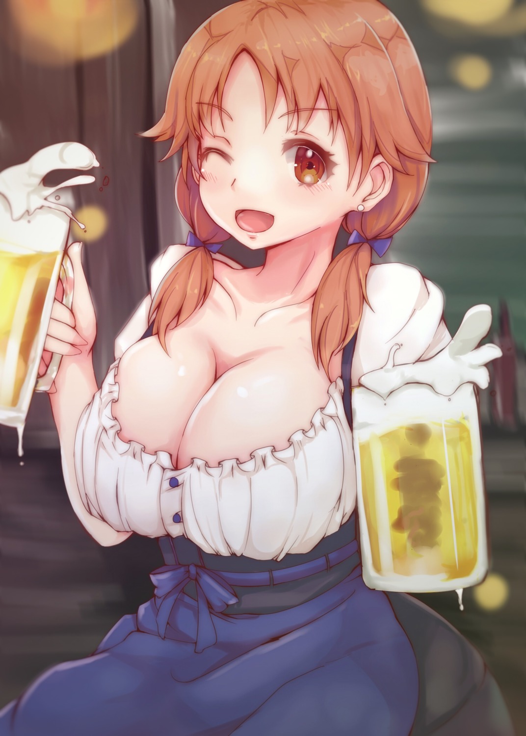 cleavage katagiri_sanae ryuu. the_idolm@ster the_idolm@ster_cinderella_girls waitress