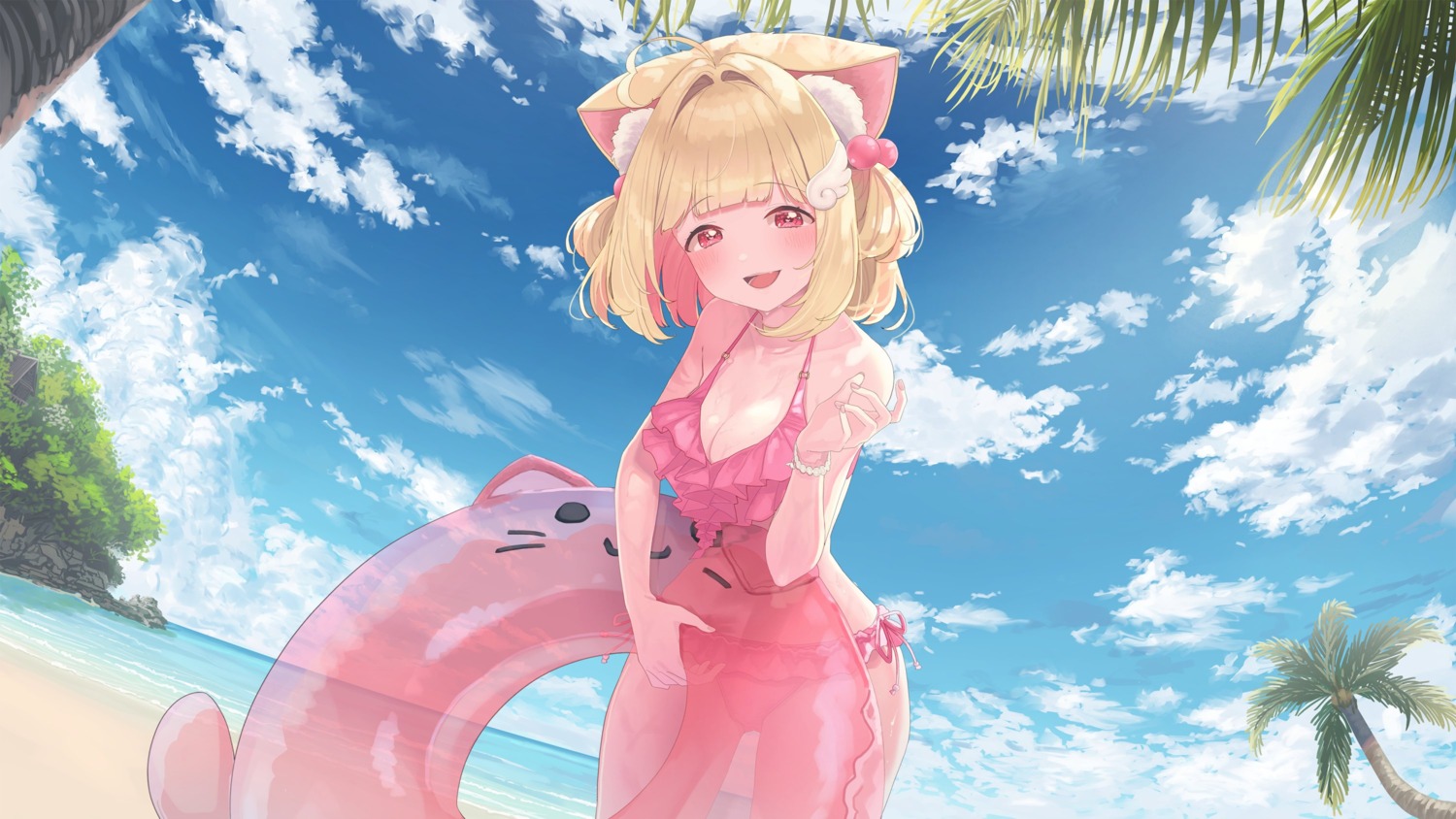 animal_ears bikini kemomimi_refle! kuyukian3 nekoma_karin nekomimi swimsuits